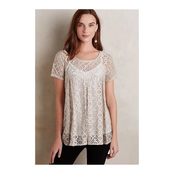 Anthropologie Akemi + Kin Embroidered Lyra Top - Picture 1 of 7